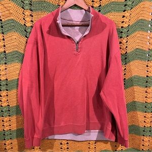 Pendleton Reversible Quarter Zip Pullover Sweater Coral Gray Mens